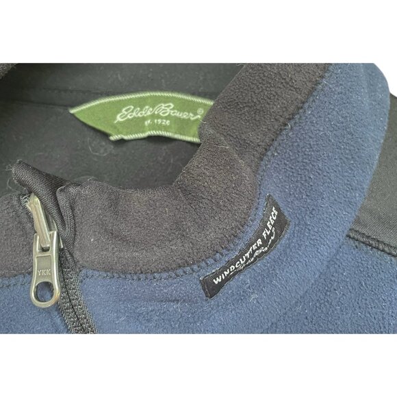 Eddie Bauer Mens Blue Black XLT XL Tall Windcutter Sleeveless Full Zip Fleece - Picture 4 of 4